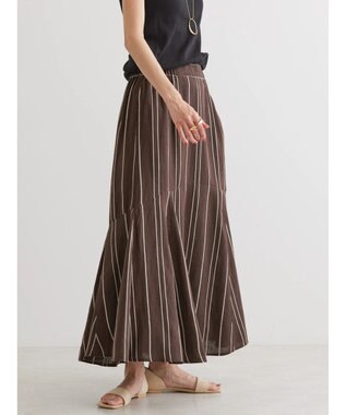 AMERICAN HOLIC リネンブレンドストライプマーメードスカート Stripe Brown