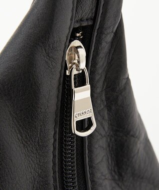 russet ソフトレザーラウンドビッグショルダーバッグ(CE-1325-WEB) Black2（シルバー金具）