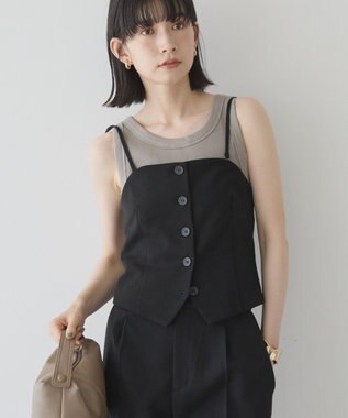 AMERICAN HOLIC 【2WAY】イージーケアフロントボタンビスチェ Black