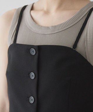 AMERICAN HOLIC 【2WAY】イージーケアフロントボタンビスチェ Black