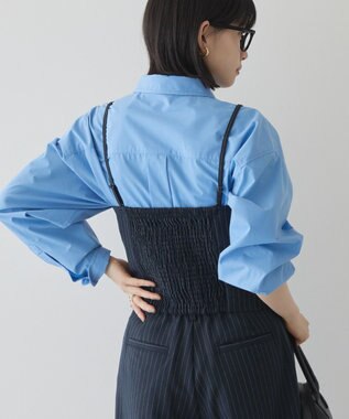 AMERICAN HOLIC 【2WAY】イージーケアフロントボタンビスチェ Stripe Navy