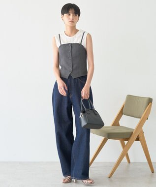 AMERICAN HOLIC 【2WAY】イージーケアフロントボタンビスチェ Gray Mixture