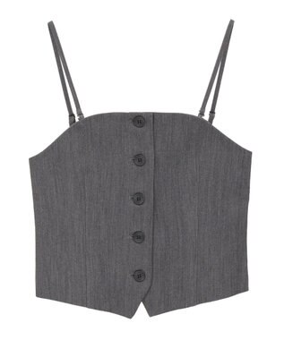 AMERICAN HOLIC 【2WAY】イージーケアフロントボタンビスチェ Gray Mixture