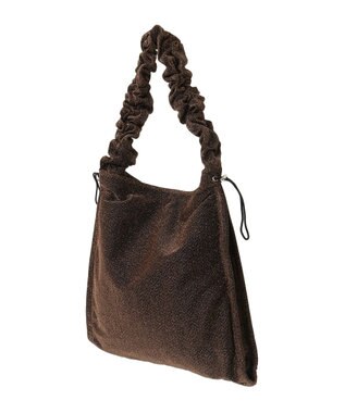 Green Parks ａｎｄｍｉｋｋａ．ラメニットクシュクシュトートバッグ Brown