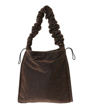 Green Parks ａｎｄｍｉｋｋａ．ラメニットクシュクシュトートバッグ Brown