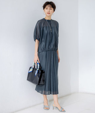 23区 manipuri ダングルベルト シルク スカーフ ブルー系