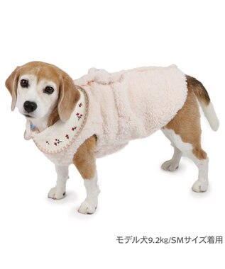 PET PARADISE ペットパラダイス お花刺繍 ボアベスト  中型犬 大型犬 ホワイト