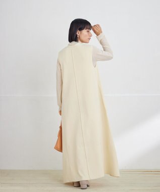 Tiaclasse 【洗える】スポンジニットジャンスカ アイボリー