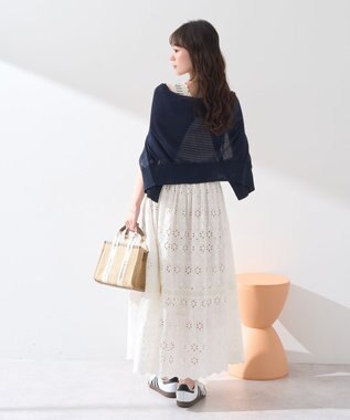 earth music&ecology 【予約】接触冷感シアークルーニットカーディガン ネイビー