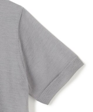 BEIGE， 【洗える・GLOW 10月号掲載】CADDO / シアーウールメッセージロゴＴニット Md.Gray