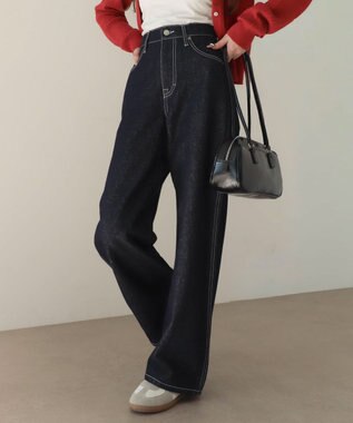 WEGO 【XS～Lサイズ展開/美脚】ストレートデニムパンツ デニムインディゴ