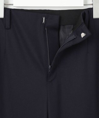 J.PRESS LADIES S 【セットアップ対応・洗える・抗菌防臭】T/Cポンチ セミワイド パンツ ネイビー系