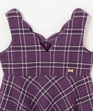 ANY KIDS チェック柄 ジャンパースカート モーブ系チェック