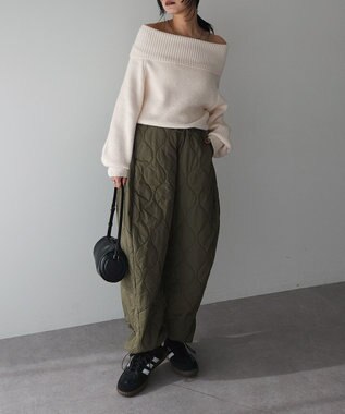 Green Parks オフショルダーニット Off White