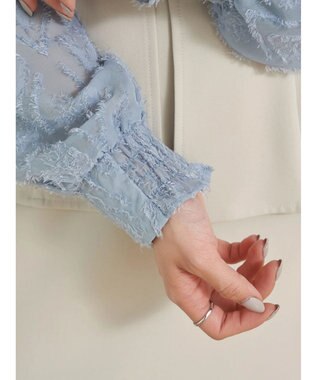 earth music&ecology ＳＥＴ２点カットジャカードカーディガン＋ビスチェ Sax