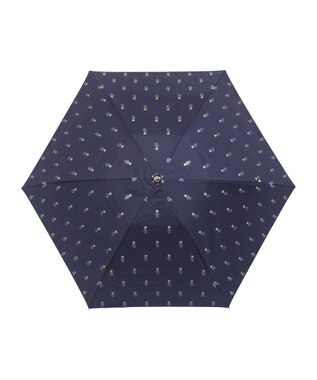 MOONBAT 【 遮光率100％/遮熱/UV/軽量】POLO RALPH LAUREN（ポロ ラルフローレン）晴雨兼用日傘   PORO BEAR ポロベア 裏カラー 折りたたみ傘 ネイビー＆ベアＰｔ×オフ