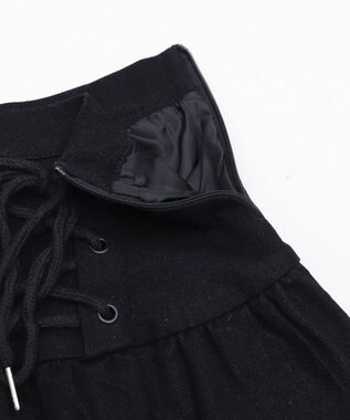 WEGO レースアップティアードミニスカパン ブラック