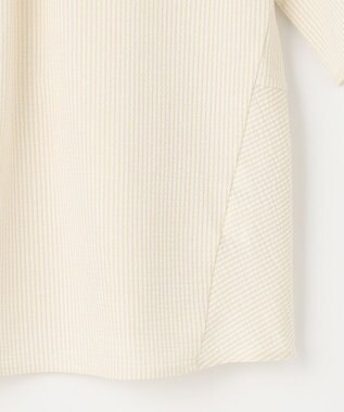 J.PRESS LADIES 【洗える・抗菌防臭・吸水速乾】サッカージャージー ペプラム カットソー オフ×イエロー系