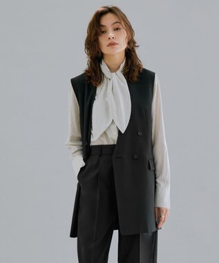  【洗える】 ウールマットウース ノーカラージレ