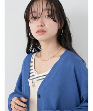 earth music&ecology Ｖネックビッグシルエットカーディガン Blue