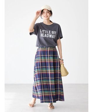 AMERICAN HOLIC リネンブレンドフレアスカート2 Check