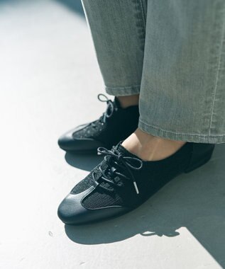 steppi シースルーダービー シューズ ブラック