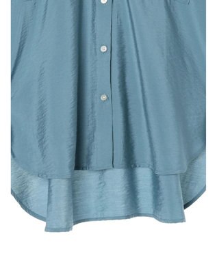 AMERICAN HOLIC 接触冷感Ｗポケット袖タックシャツチュニック Sax