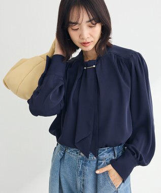 Green Parks ２ｗａｙボウタイブラウス Dark Navy