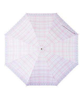 MOONBAT estaa 晴雨兼用 長傘 チェック 日傘 遮光 遮熱 UV ペールピンク