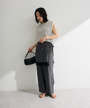 Green Parks マルチボーダーフレンチプルオーバー Ecru