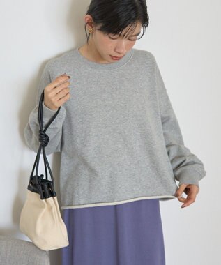 AMERICAN HOLIC ラメ裏毛スウェットプルオーバー Light Gray Mixture