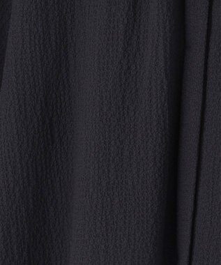 組曲 【WEB限定】クレープストレッチ シャツワンピース ネイビー系