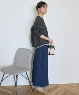 AMERICAN HOLIC ラメ裏毛スウェットプルオーバー Dark Gray Mixture