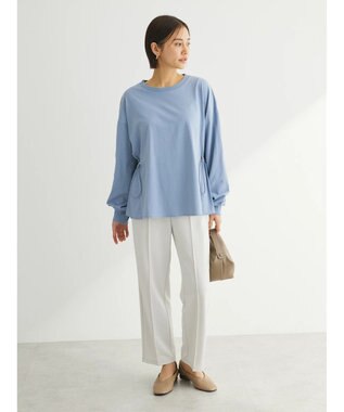 Green Parks ドロストドッキング長袖プルオーバー Sax