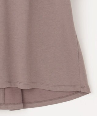 組曲 GIZAプレーティング天竺フリルスリーブ Tシャツ モカブラウン系