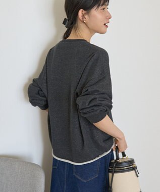 AMERICAN HOLIC ラメ裏毛スウェットプルオーバー Dark Gray Mixture