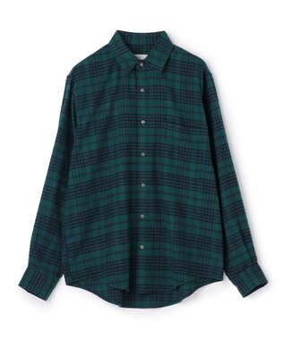 UNFILO MENS 【男女兼用】クリーンチェック ネルシャツ グリーンチェック