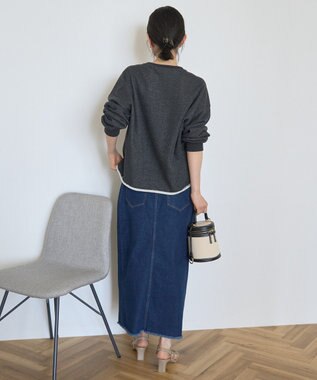 AMERICAN HOLIC ラメ裏毛スウェットプルオーバー Dark Gray Mixture