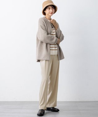 23区 S 【見上愛さん着用】ラクーンブレンドダブルフェイス ニット アウター ベージュ系