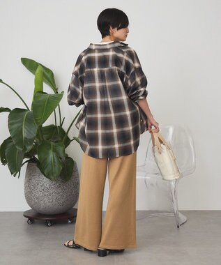 AMERICAN HOLIC 【3WAY】シアーチェックシャツ Brown