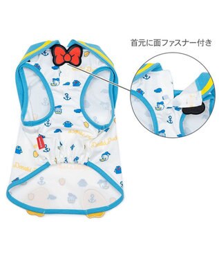 PET PARADISE ディズニー ドナルドダック お揃い エコメッシュ タンクトップ 小型犬 ホワイト×ブルー