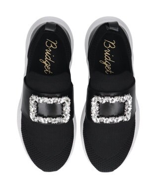 Bridget Birkin 【Bridget Birkin】ビジューバックルニットスニーカー ブラック