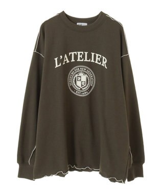 CRAFT STANDARD BOUTIQUE 配色ロゴメロープルオーバー Khaki