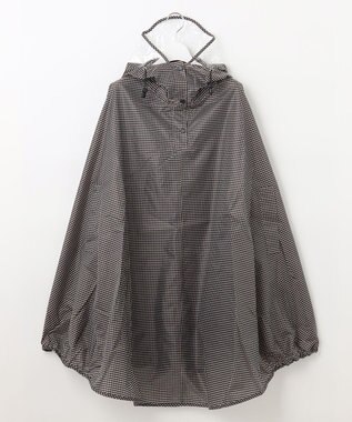 MOONBAT FLAT PURE サイクル レインポンチョ チェック 自転車 収納袋付き ブラック