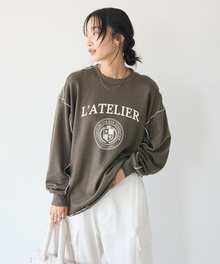 CRAFT STANDARD BOUTIQUE 配色ロゴメロープルオーバー Khaki