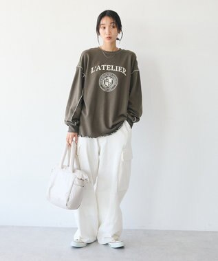 CRAFT STANDARD BOUTIQUE 配色ロゴメロープルオーバー Khaki