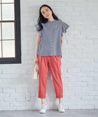 ANY 【UVケア/接触冷感/ウエストゴム】イージーケア美脚パンツⅡ テラコッタ