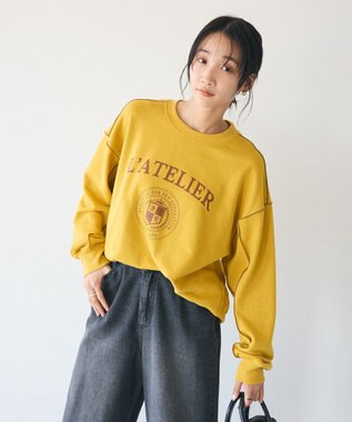 CRAFT STANDARD BOUTIQUE 配色ロゴメロープルオーバー Khaki