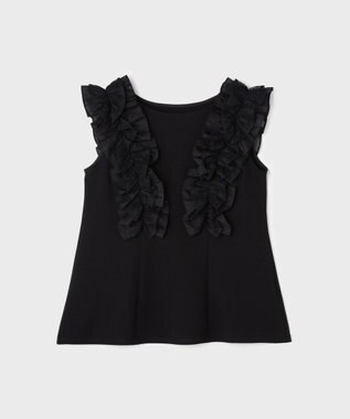 GRACE CONTINENTAL フリル切替カットトップ ブラック