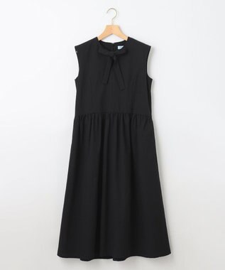 組曲 サッカーストレッチ ボウタイワンピース ブラック系